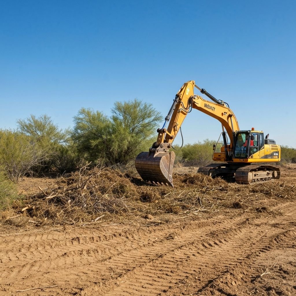 Desert land clearing and lot preparation in Washington County